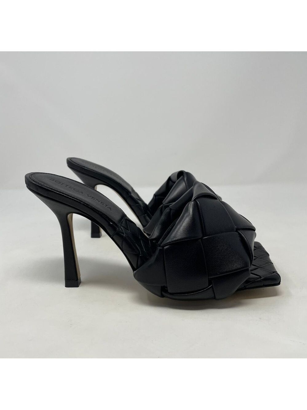 Bottega Veneta Lido intrecciato Leather Heeled Mule Sandals - NWT - Picture 6 of 15